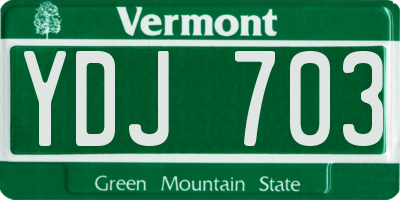 VT license plate YDJ703