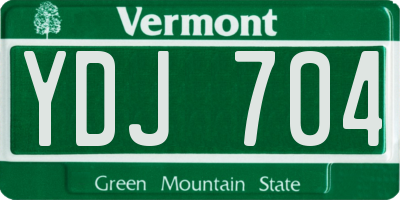 VT license plate YDJ704