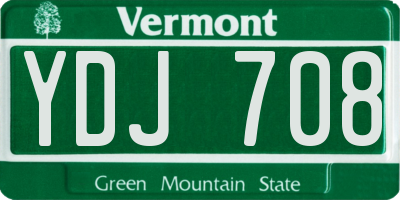 VT license plate YDJ708