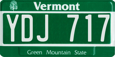 VT license plate YDJ717