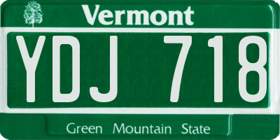 VT license plate YDJ718
