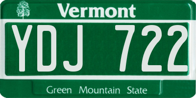 VT license plate YDJ722