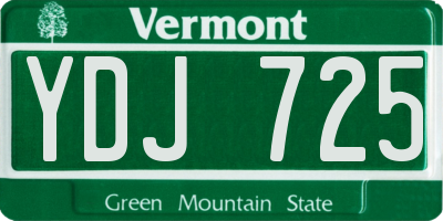 VT license plate YDJ725
