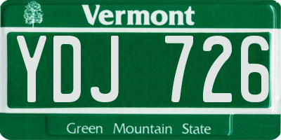 VT license plate YDJ726