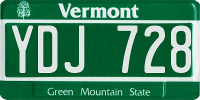 VT license plate YDJ728