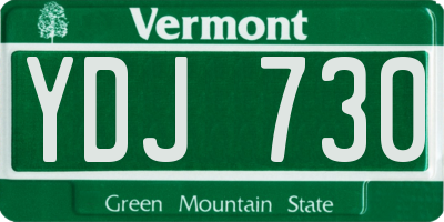 VT license plate YDJ730