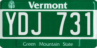 VT license plate YDJ731