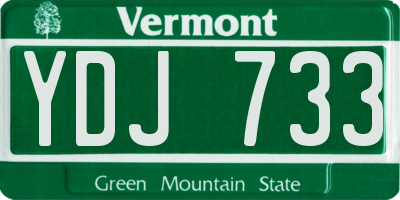VT license plate YDJ733