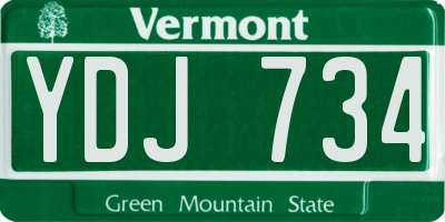 VT license plate YDJ734