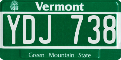 VT license plate YDJ738