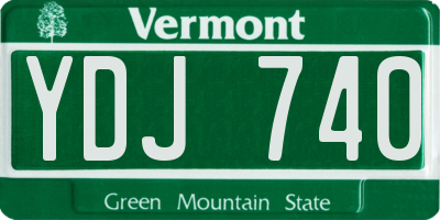 VT license plate YDJ740