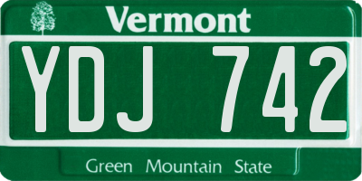 VT license plate YDJ742