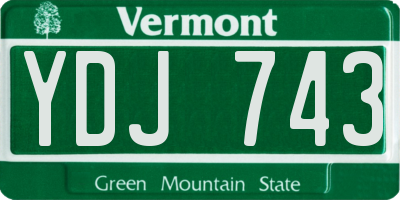 VT license plate YDJ743