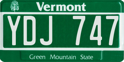 VT license plate YDJ747