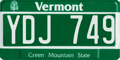 VT license plate YDJ749