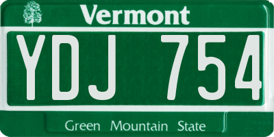 VT license plate YDJ754