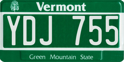 VT license plate YDJ755