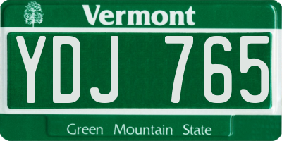 VT license plate YDJ765