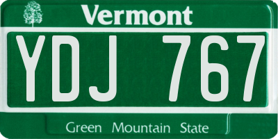 VT license plate YDJ767