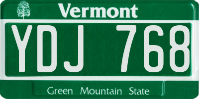 VT license plate YDJ768