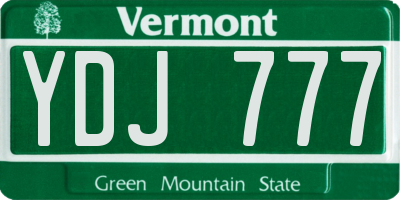 VT license plate YDJ777
