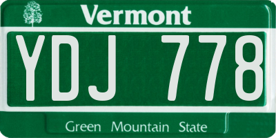 VT license plate YDJ778