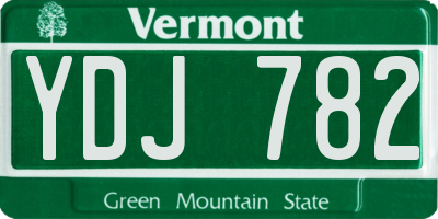 VT license plate YDJ782