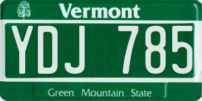 VT license plate YDJ785