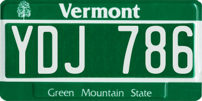VT license plate YDJ786