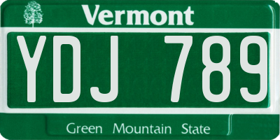 VT license plate YDJ789