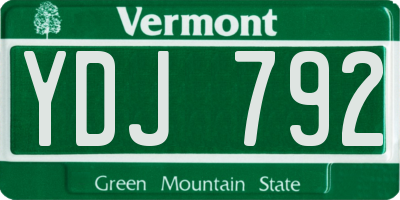 VT license plate YDJ792