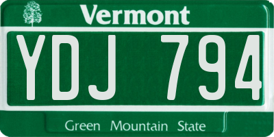 VT license plate YDJ794
