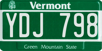 VT license plate YDJ798