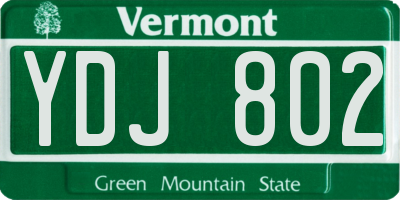 VT license plate YDJ802