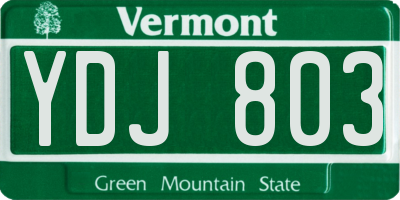 VT license plate YDJ803