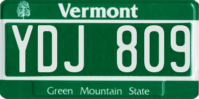 VT license plate YDJ809