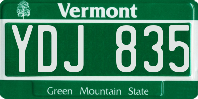 VT license plate YDJ835