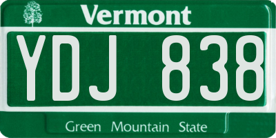 VT license plate YDJ838