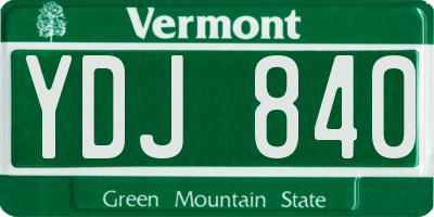VT license plate YDJ840