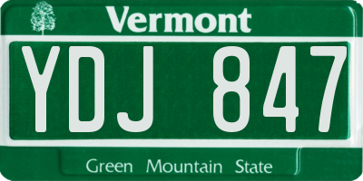 VT license plate YDJ847