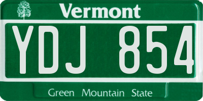 VT license plate YDJ854
