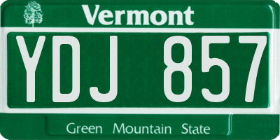 VT license plate YDJ857