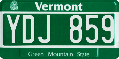 VT license plate YDJ859