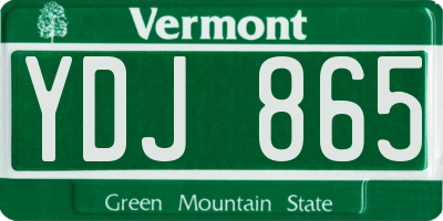 VT license plate YDJ865