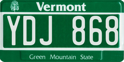 VT license plate YDJ868