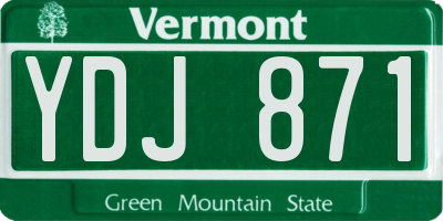VT license plate YDJ871