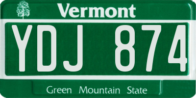 VT license plate YDJ874