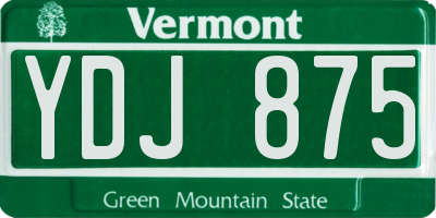 VT license plate YDJ875