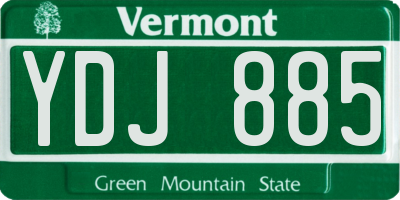 VT license plate YDJ885