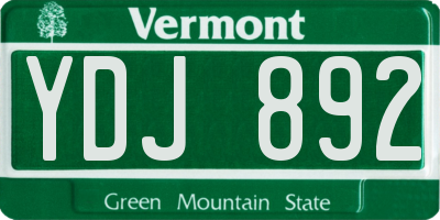 VT license plate YDJ892